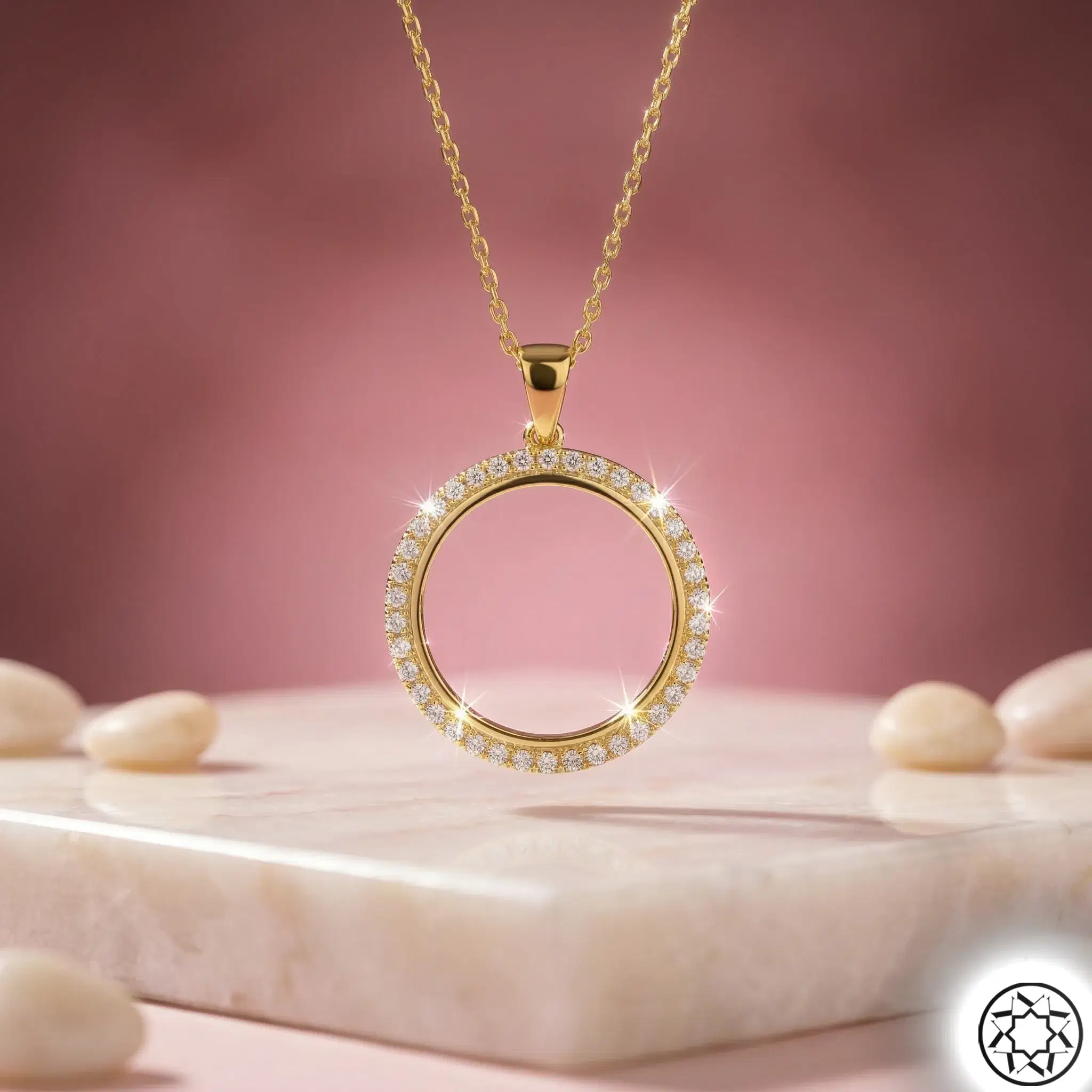 Quarter Gold Framed Women's Silver Necklace