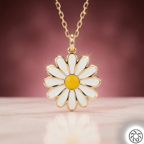 Rose Papatya Kadın Gümüş Kolye