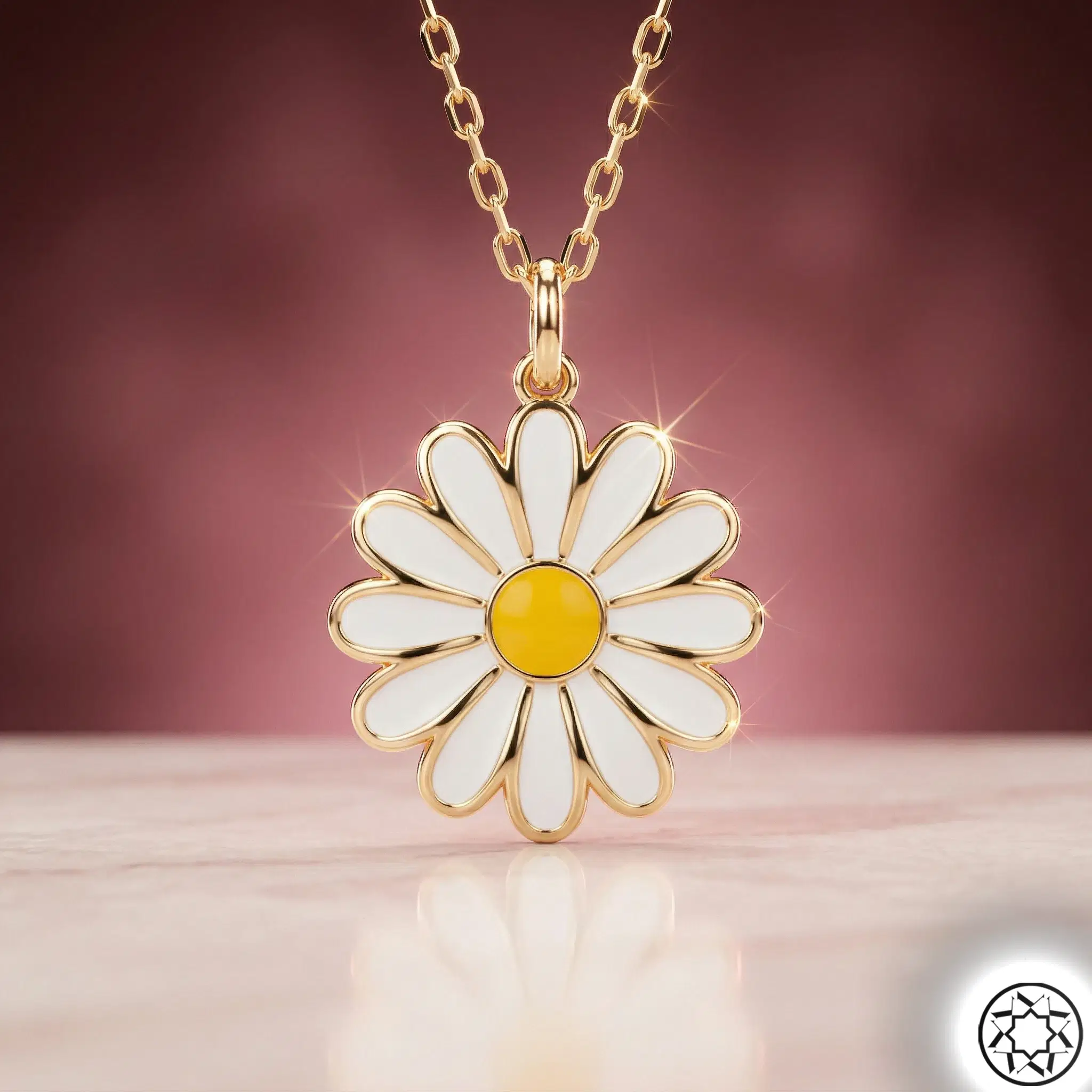 Rose Daisy Women's Silver Necklace