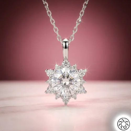 925 Ayar Gümüş Lotus Çiçeği (Aşk Güneşi) Kadın Kolye