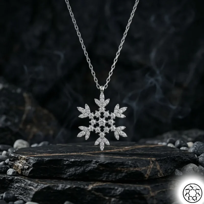 Gemini_Generated_Image_85h0cs85h0cs85h0 Kar Tanesi Kadın Gümüş Kolye