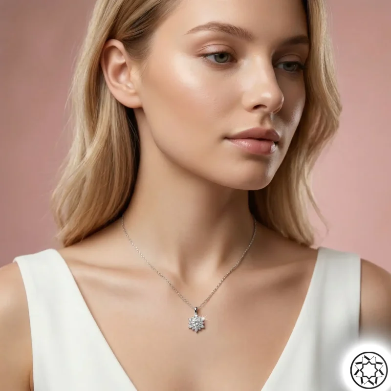 925 Ayar Gümüş Lotus Çiçeği (Aşk Güneşi) Kadın Kolye