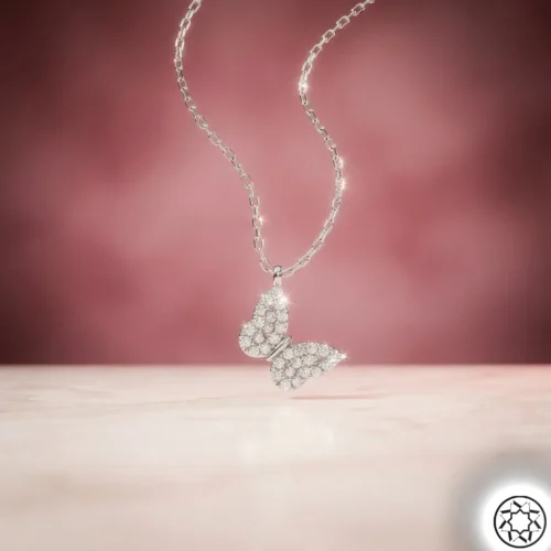 Minimal Kelebek Kadın Gümüş Kolye