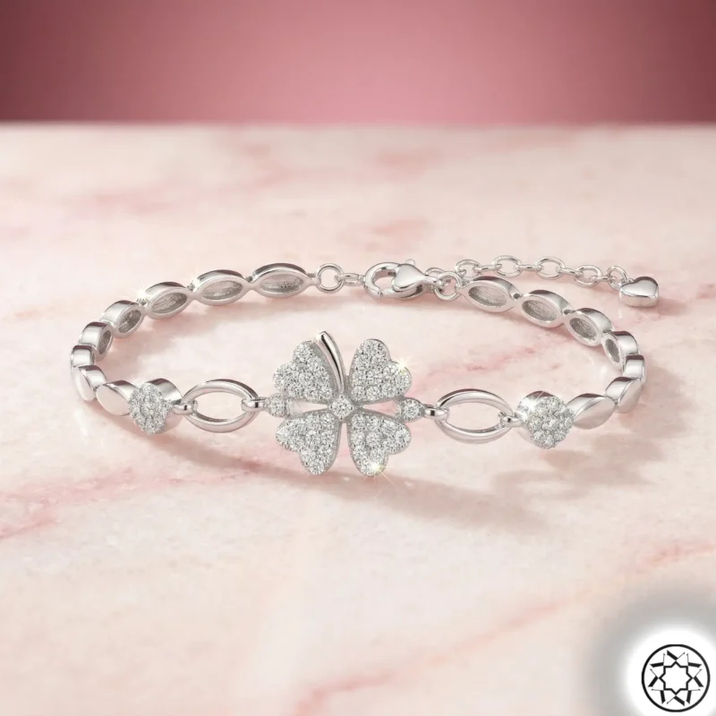 Yonca Kadın Gümüş Bileklik (Şans Bilekliği)