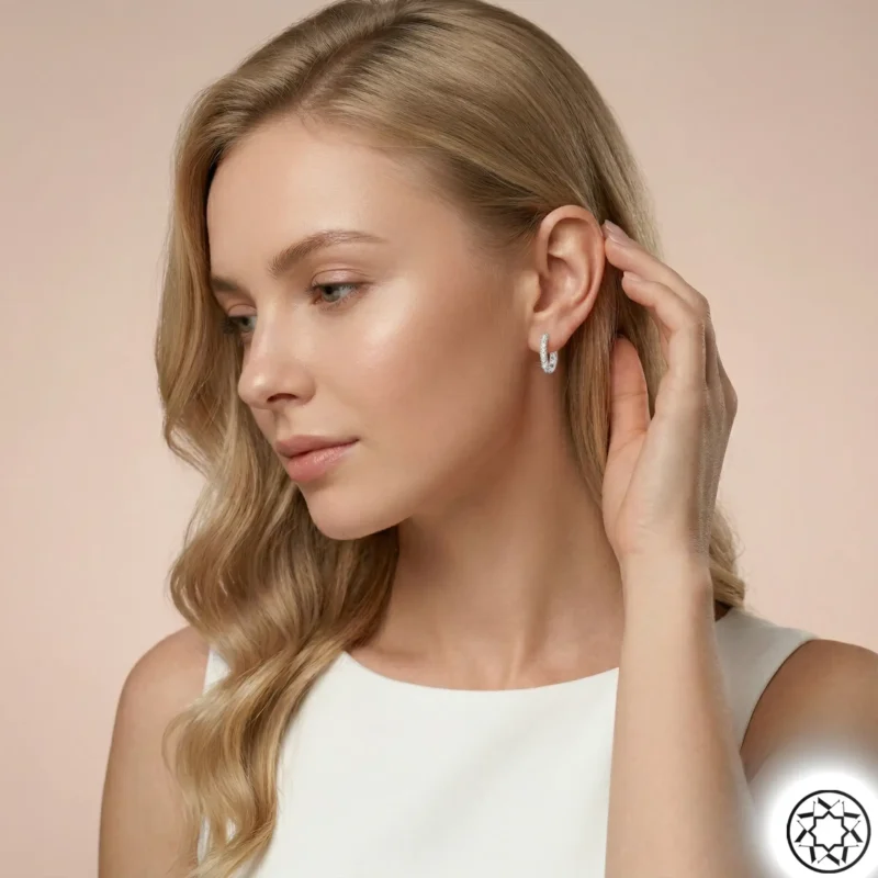 2 Sıra Taşlı Kadın Gümüş Küpe