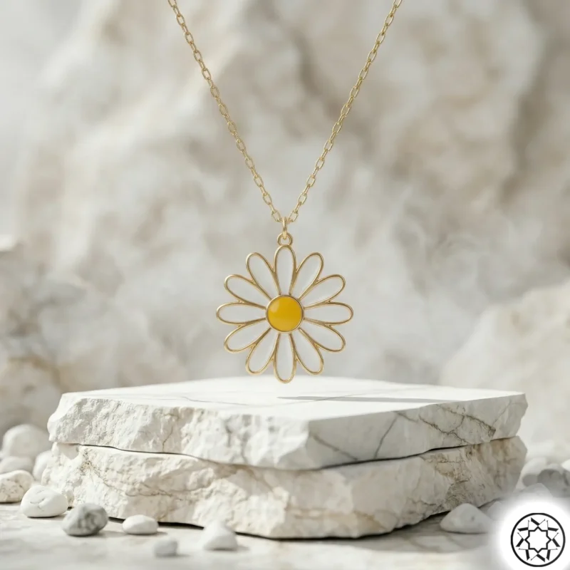 Gemini_Generated_Image_ayfay4ayfay4ayfa Rose Papatya Kadın Gümüş Kolye