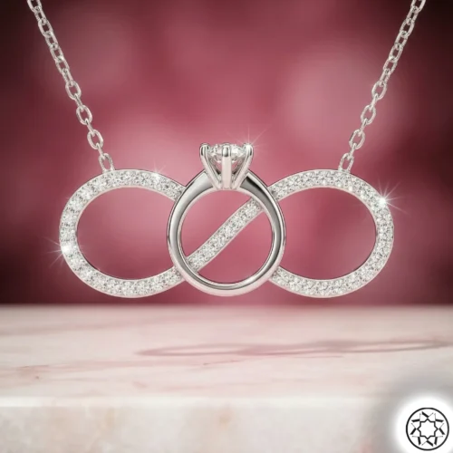 Tek Taş Yüzük ve Sonsuzluk Gümüş Kolye