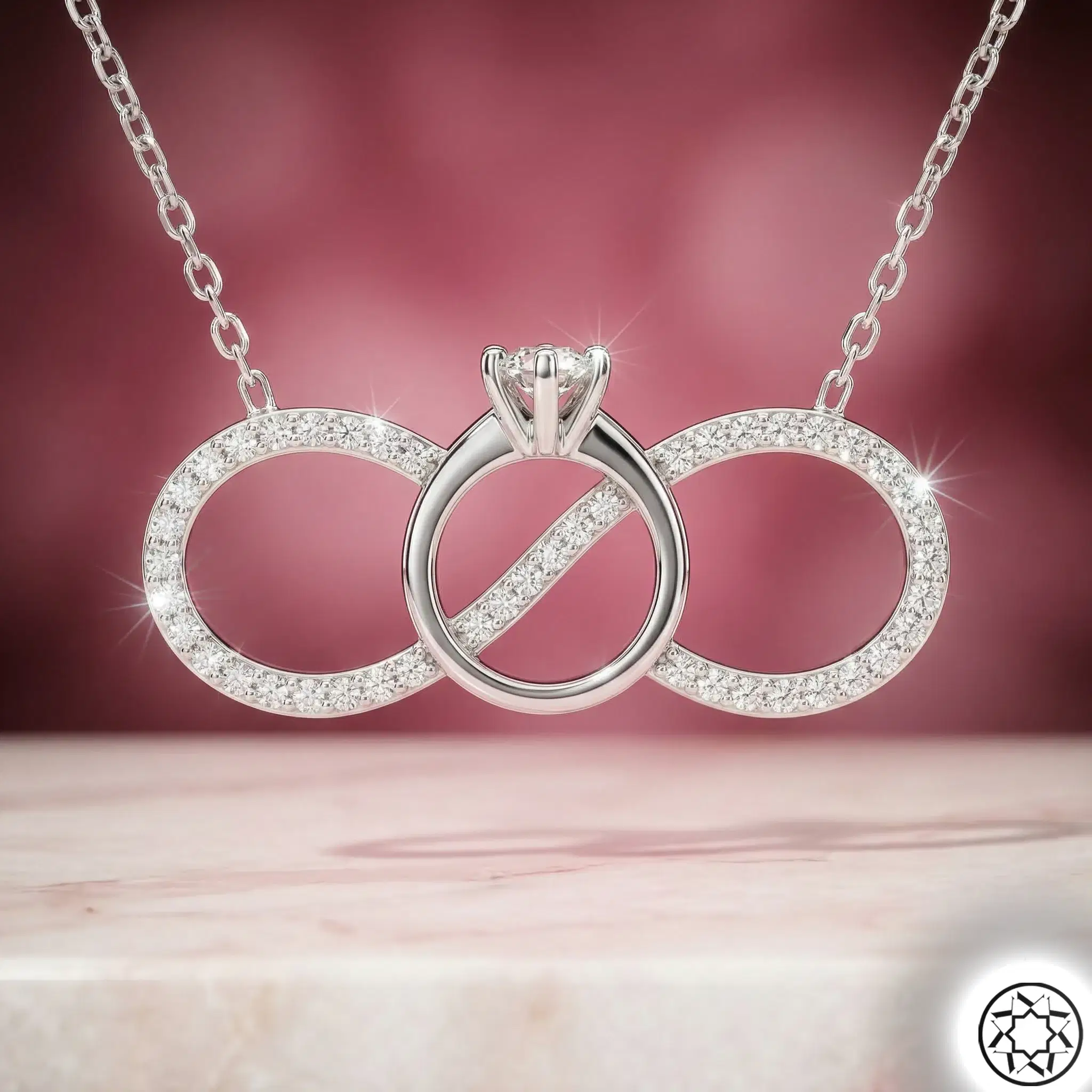 Single Stone Ring & Infinity Silver Necklace