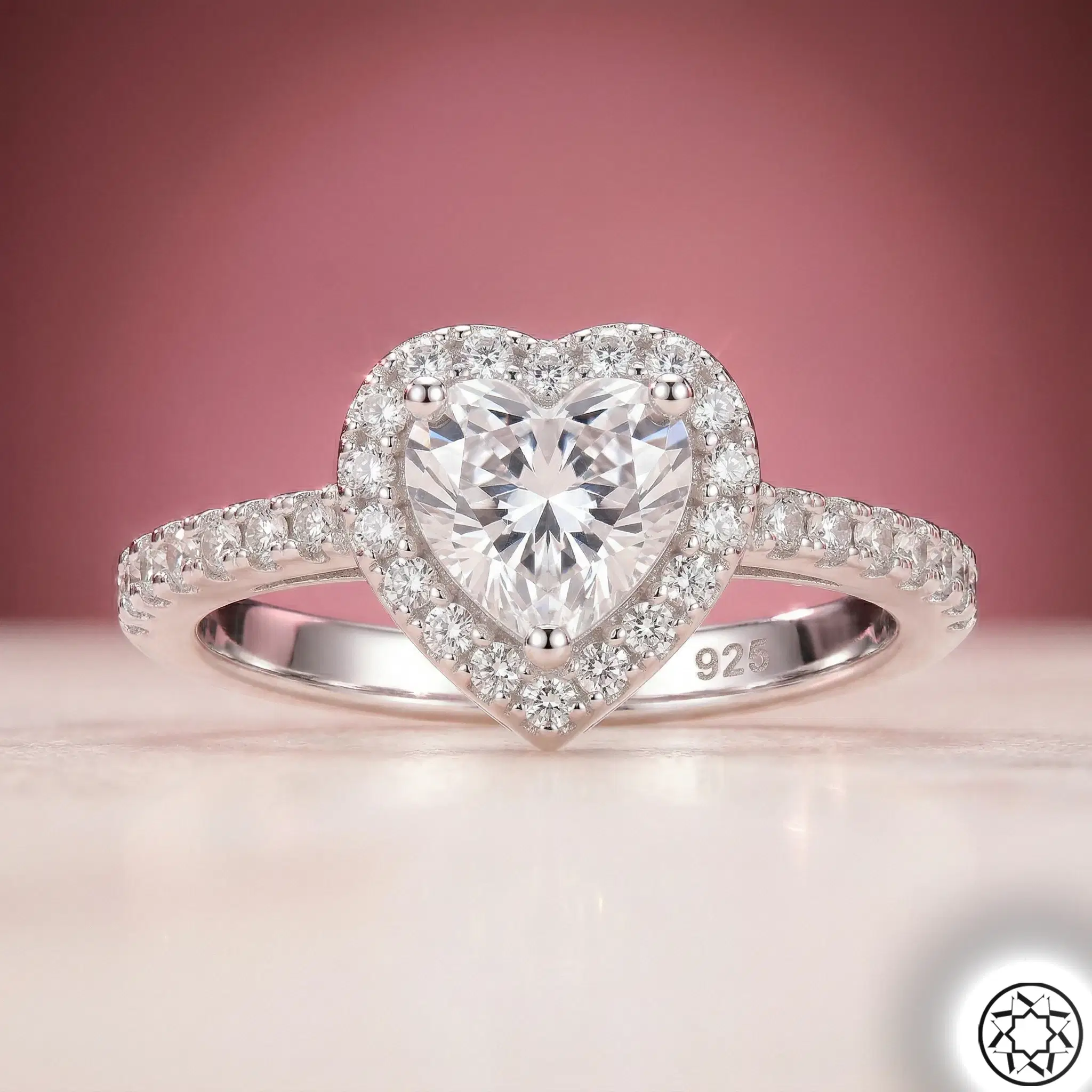 Heart Şekilli Women's Silver Ring