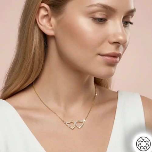 Gold Melek Kanadı Sonsuzluk Kadın Gümüş Kolye