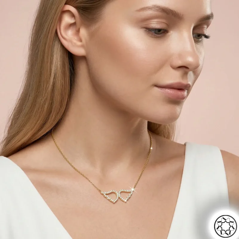 Gold Melek Kanadı Sonsuzluk Kadın Gümüş Kolye