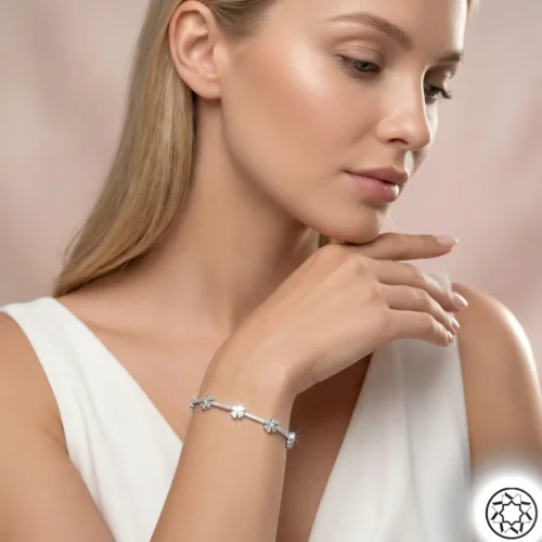 Tamtur Yonca Kadın Gümüş Bileklik