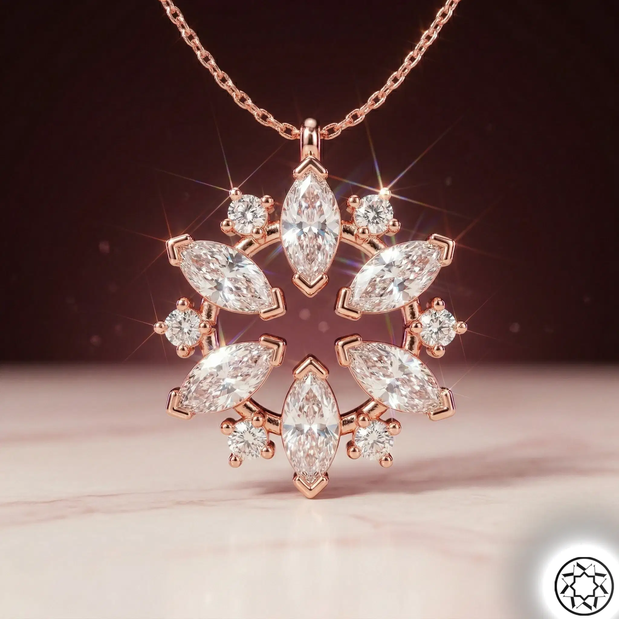 Rose Star Women's Silver Necklace