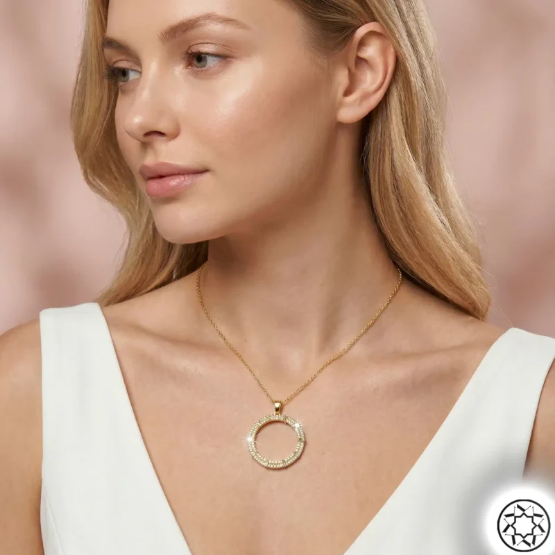 Yarım Altın Uyumlu Altın Yaldızlı Gümüş Kolye