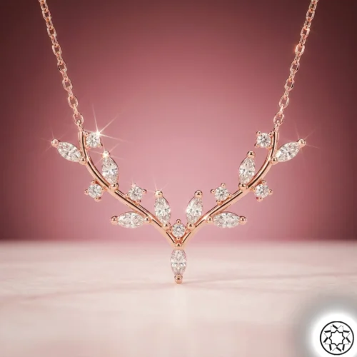 Rose Geyik Boynuzu Kadın Gümüş Kolye