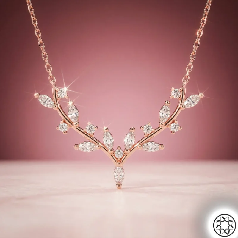 Rose Geyik Boynuzu Kadın Gümüş Kolye