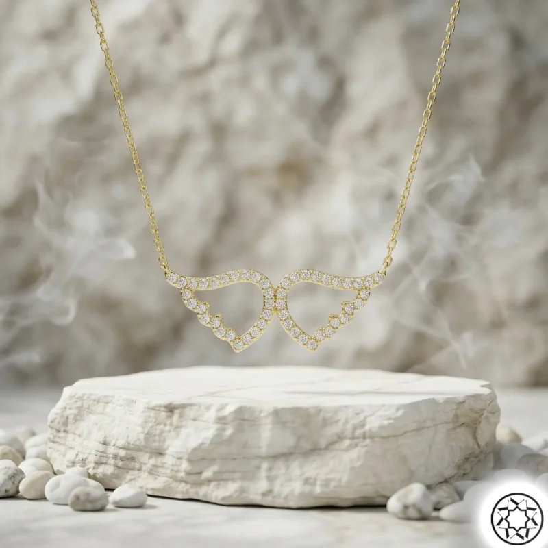 Gold Melek Kanadı Sonsuzluk Kadın Gümüş Kolye