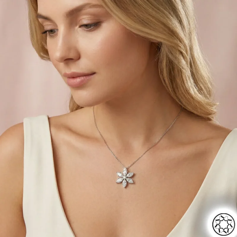 Lotus Çiçeği Kadın Gümüş Kolye