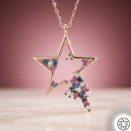 Rose Kuyruklu Yıldız Kadın Gümüş Kolye