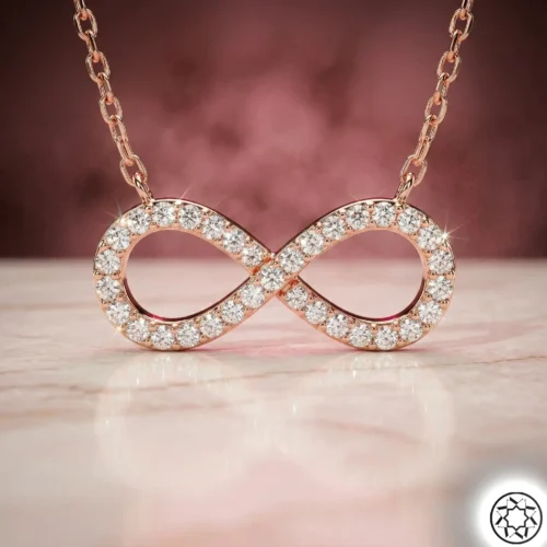 Rose Renk Sonsuzluk Kadın Gümüş Kolye
