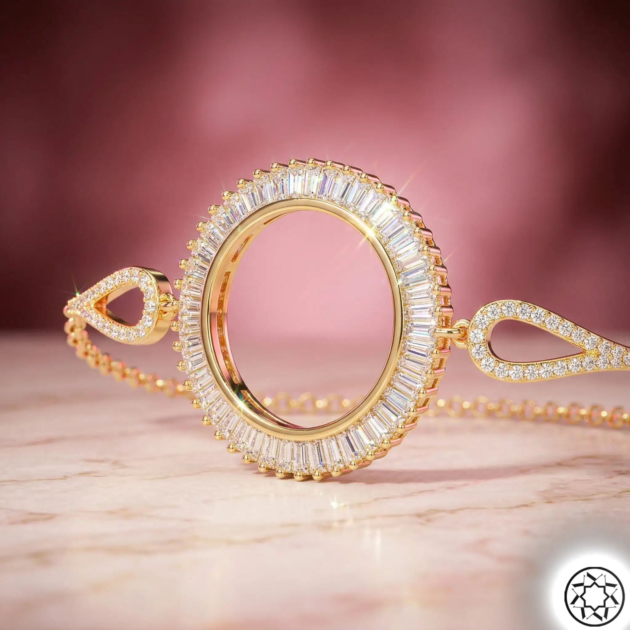 Gold Gilded Quarter Gold Takmalı Women's Silver Bracelet