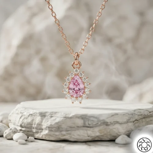 Gemini_Generated_Image_j2tiexj2tiexj2ti Rose Pembe Damla Kadın Gümüş Kolye