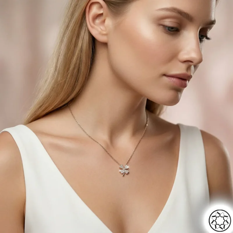 Gemini_Generated_Image_j9gjtsj9gjtsj9gj Rose Yonca Modeli Kadın Gümüş Kolye