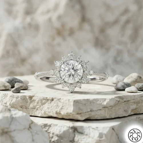 Lotus Çiçeği Gümüş Kadın Yüzük (Aşk Güneşi)