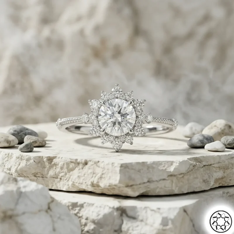 Lotus Çiçeği Gümüş Kadın Yüzük (Aşk Güneşi)