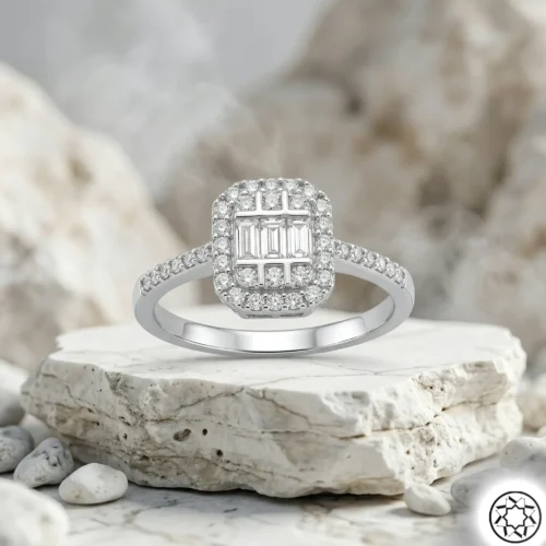 Baget Modeli Kadın Gümüş Yüzük