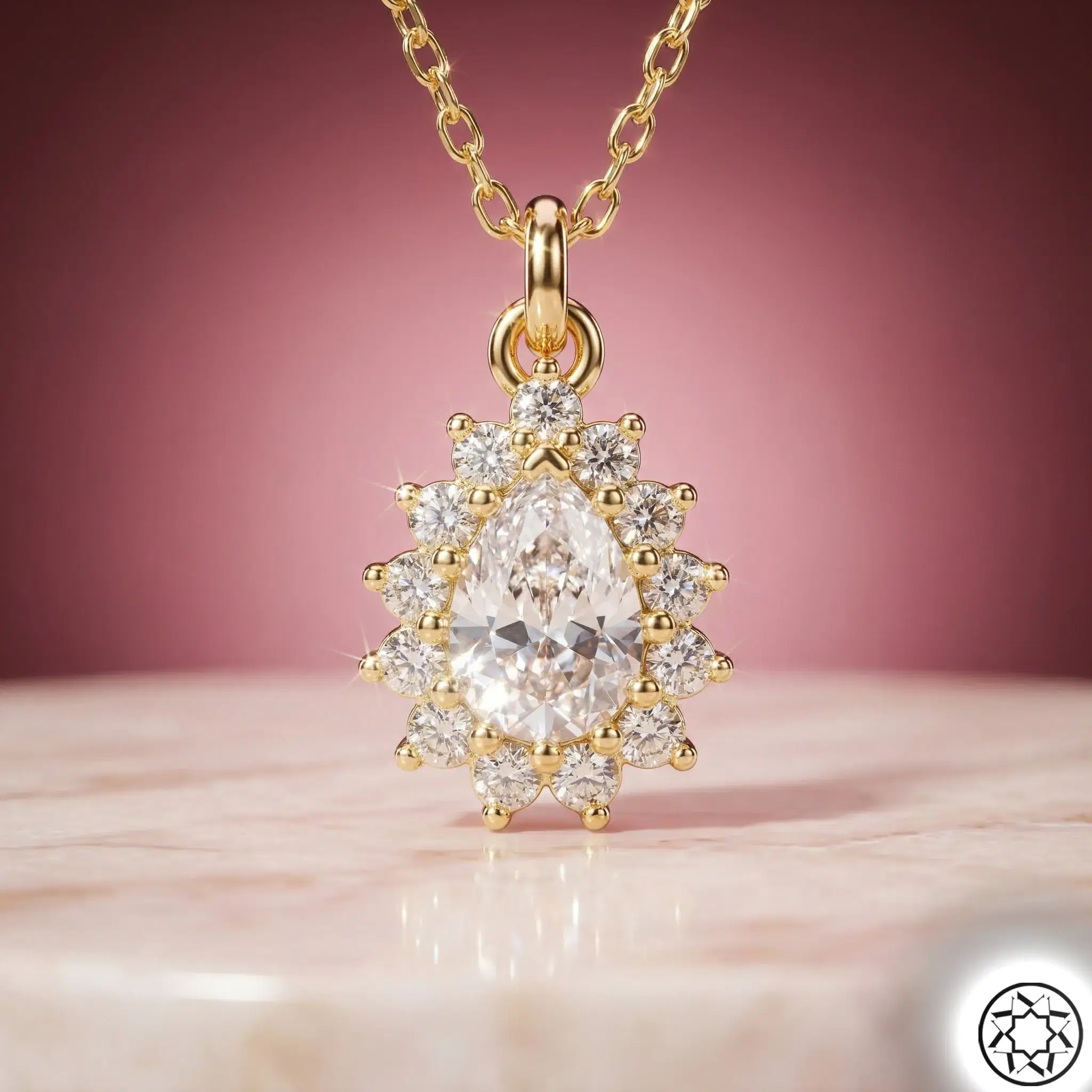 Gold Gilded Drop Women's Silver Necklace