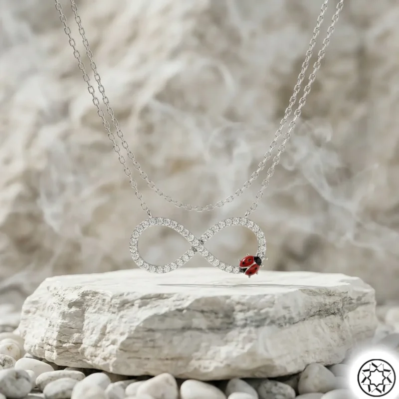 Uğur Böceği Sonsuzluk Kadın Gümüş Kolye