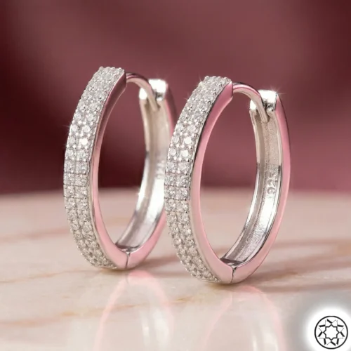 2 Sıra Taşlı Kadın Gümüş Küpe