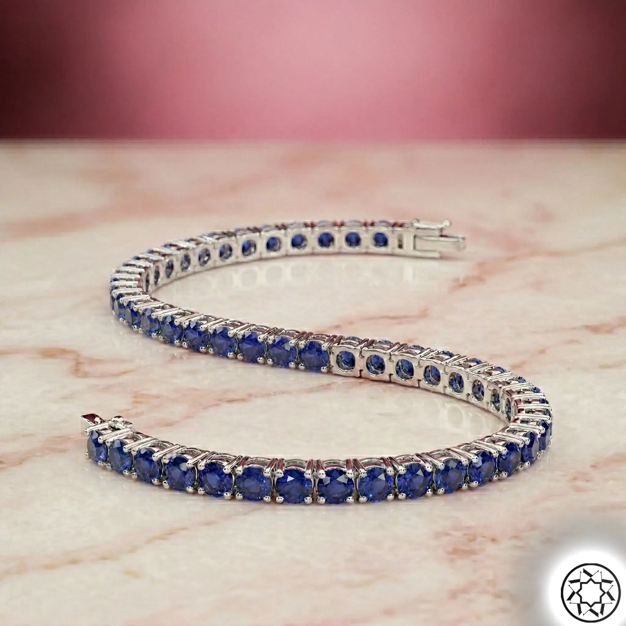 Navy Stone-set Water Way Women's Silver Bracelet