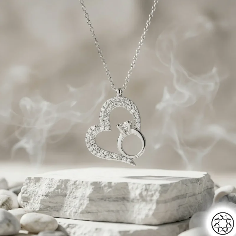 Gemini_Generated_Image_ndbmi7ndbmi7ndbm Tektaş ve Kalp Modeli Kadın Gümüş Kolye