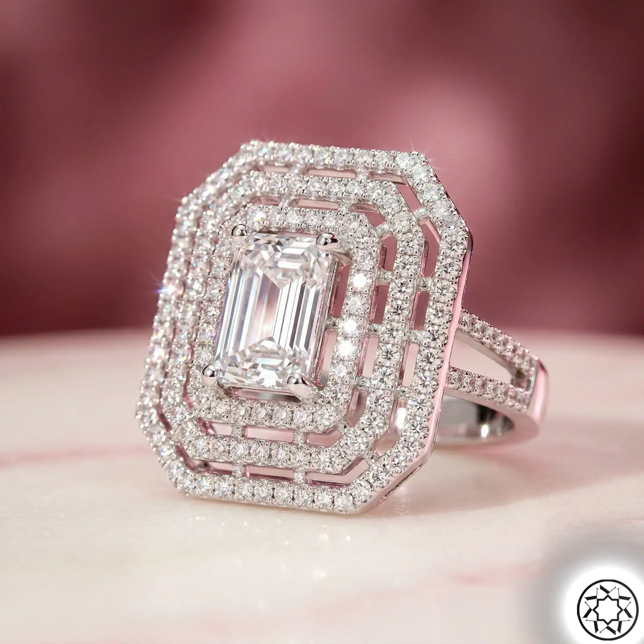 Baguette Stone-set Women's Silver Ring