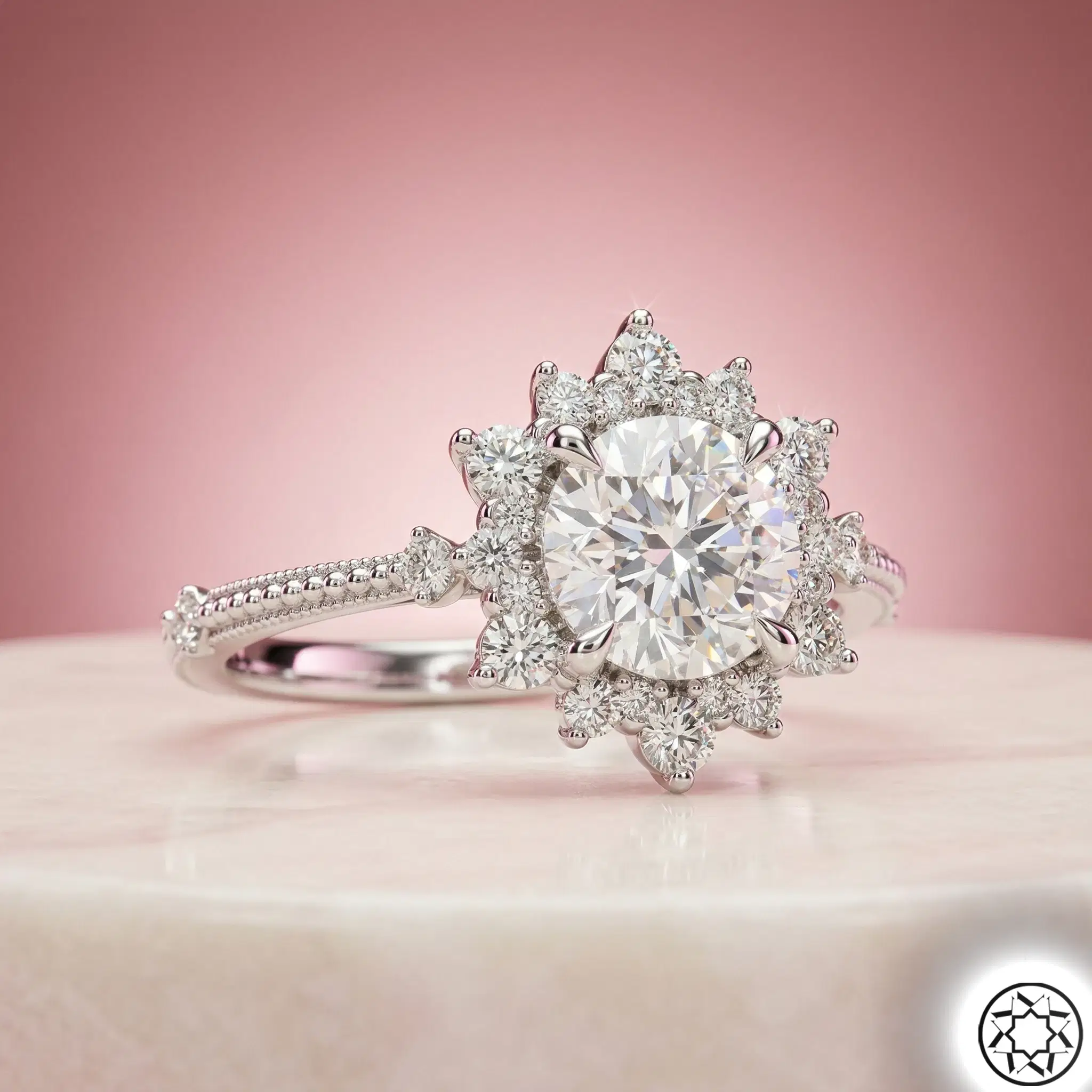 Lotus Flower Silver Women's Ring Love Sun
