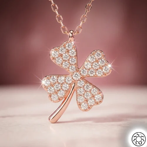 Rose Yonca Modeli Kadın Gümüş Kolye