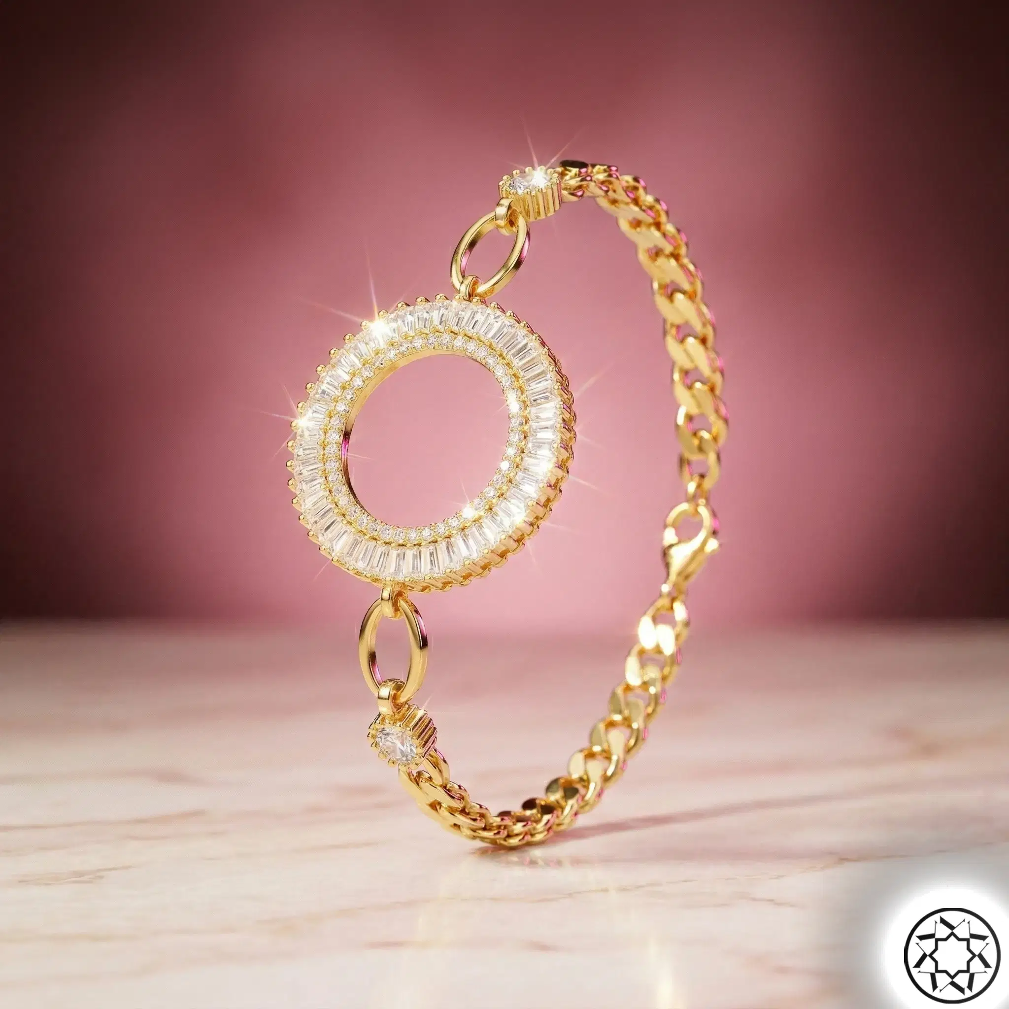 Gold Gilded Quarter Gold for Women's Silver Bracelet