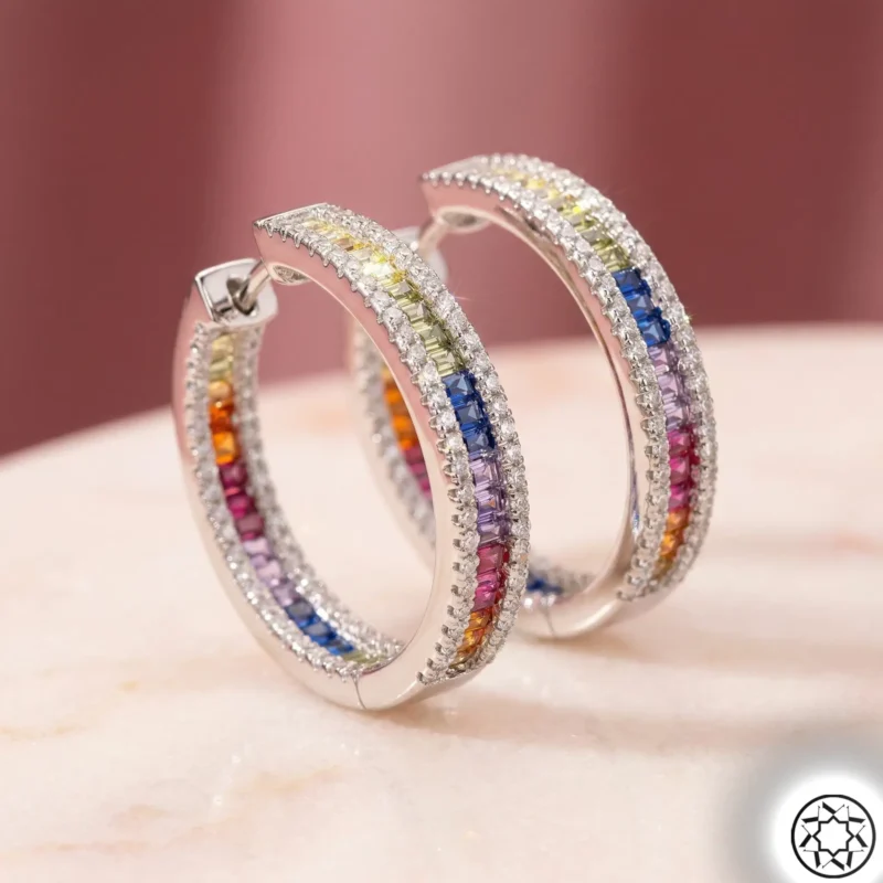 Gemini_Generated_Image_p9uatnp9uatnp9ua Mix Taşlı Kadın Gümüş Halka Küpe