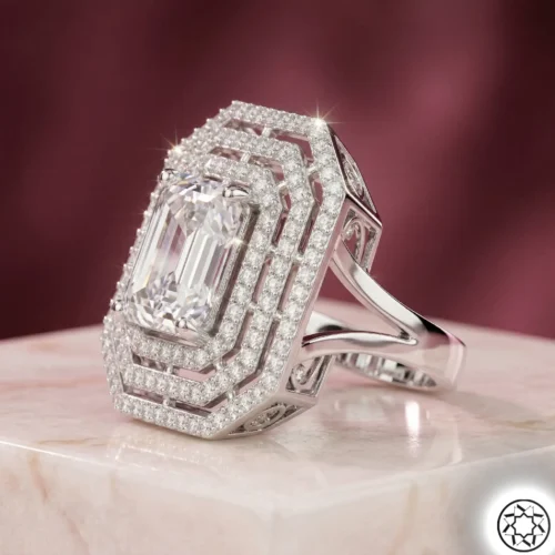 Baget Kesim İhtişamlı Gümüş Kadın Yüzük