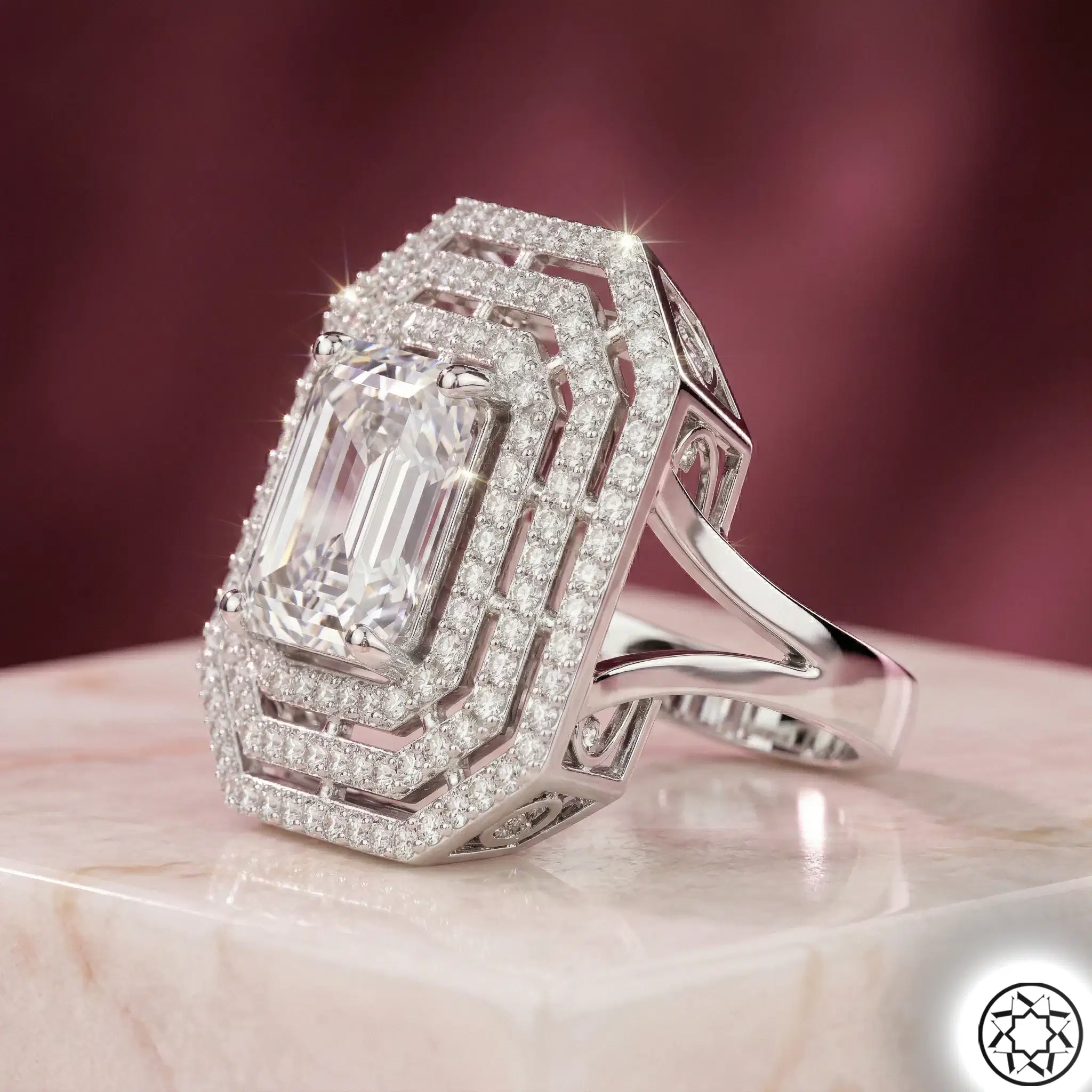 Baguette Cut İhtişamlı Silver Women's Ring