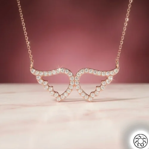 Rose Melek Kanadı Kadın Gümüş Kolye