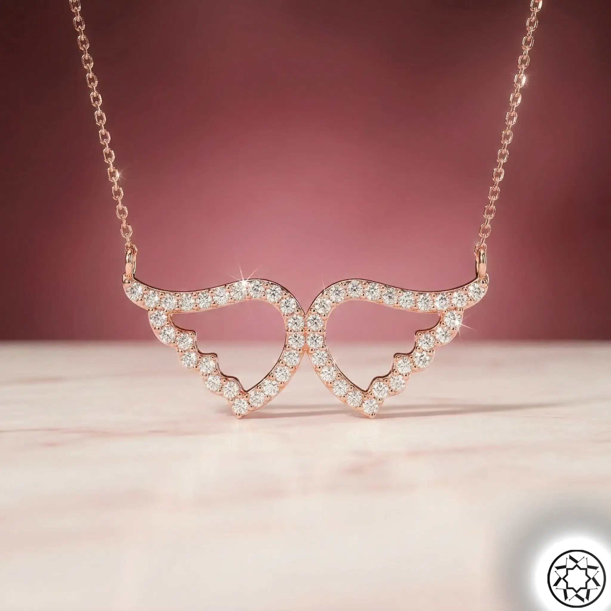 Rose Melek Wing Women's Silver Necklace