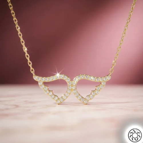 Gold Melek Kanadı Sonsuzluk Kadın Gümüş Kolye