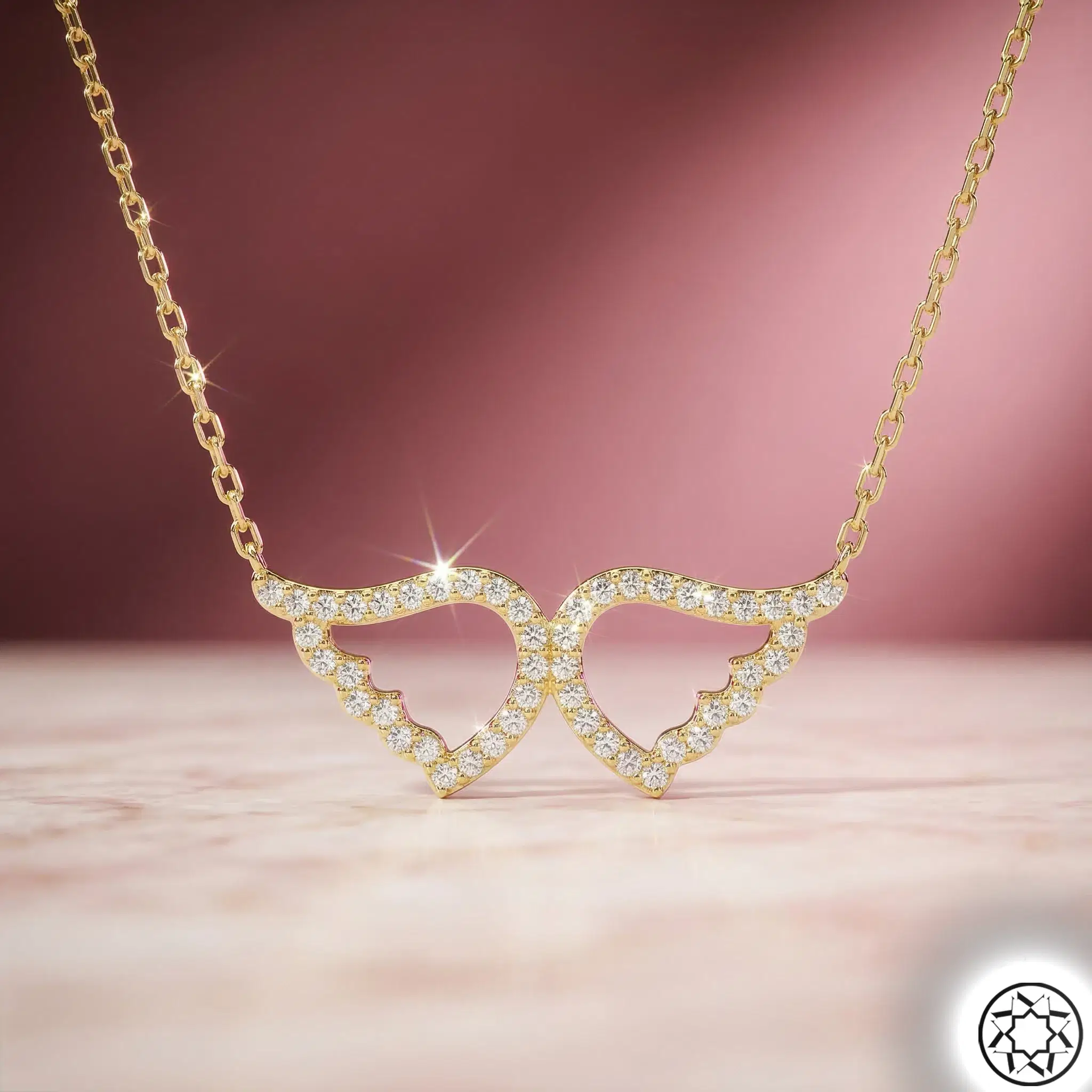Gold Melek Wing Infinity Women's Silver Necklace