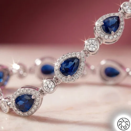 Tamtur Lacivert Damla Kadın Gümüş Bileklik