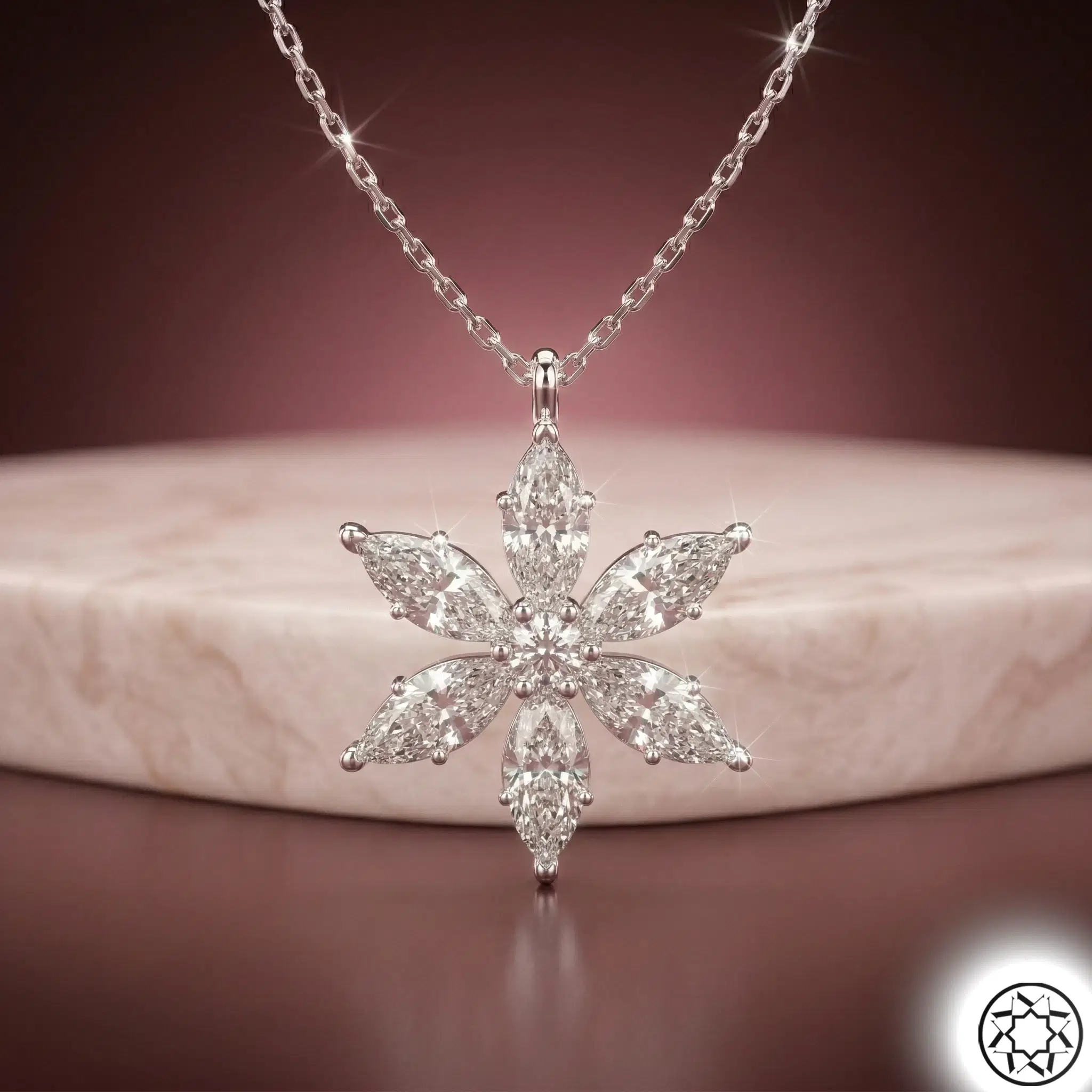 Lotus Flower Women's Silver Necklace