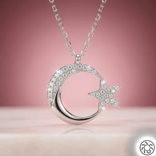 Ay Yıldız Gümüş Kadın Kolye