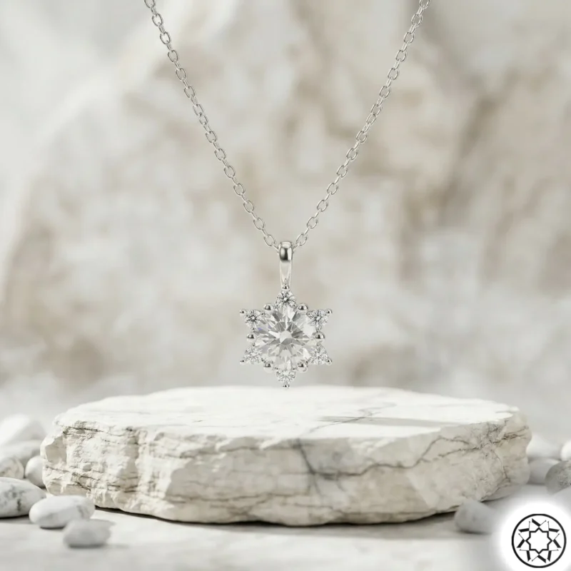 925 Ayar Gümüş Lotus Çiçeği (Aşk Güneşi) Kadın Kolye